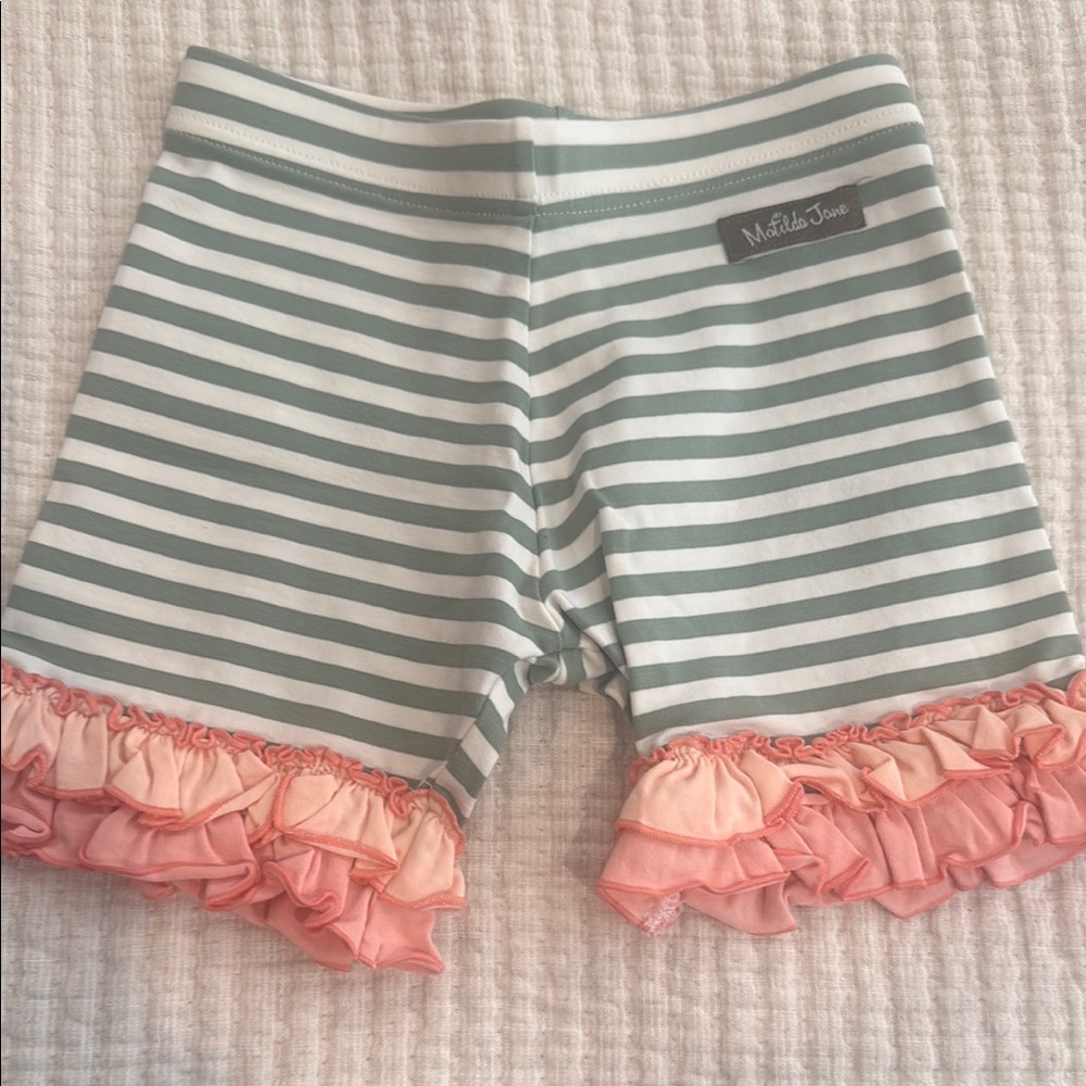 Matilda Jane Green and Pink Striped Skorts